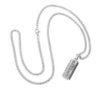 iplusmile Collier Pendentif Fiole Chinoise Ouvrable En Plaqué Pour Homme, Amulette Bouddhiste 6 Caractères, Collier Contenant Chaîne Dragon, Accessoire Quotidien Symbolique