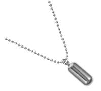 iplusmile Collier Pendentif Pilule Ouvrable en Acier Titane Argenté pour Hommes et Femmes avec Capsule Vide Personnalisable, pour Conserver Fleurs Séchées ou Cheveux
