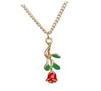 iplusmile Collier Pendentif Rose Vintage Doré pour Femme Chaîne Plaquée Élégante Pendentif Fleur Délicate Style Rétro Cadeau Raffiné pour Filles et Femmes