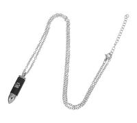 iplusmile Collier pour Contenir Cendres ou Fleurs Séchées pour Animaux de Compagnie Urne Funéraire en Acier Titane Noir, Bijou Chic Minimaliste Accessoire Mémorial Chien