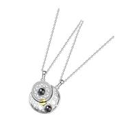 iplusmile Colliers de Couple Assortis Soleil et Lune 2 Pièces en Alliage Sûr Projection je T'Aime en 100 Langues Pendentifs Magnétiques pour Valentin Bijoux Amoureux pour Lui Présent