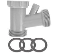 iplusmile Connecteur de Branchement D'égout de Y pour Évier Cuisine, Accessoire de Drainage en Pp, Conception à Quatre Voies pour Double Bac, Installation Facile