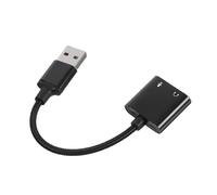 iplusmile Convertisseur De Cartes Son Adaptateur De Carte Son USB Les Composants D'ordinateur Câble Répartiteur pour Casque Socket Audio Micro Convertisseur Audio Black Alliage D'aluminium