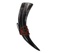 iplusmile Corne à Boire Viking Corne Naturelle Grand Format avec Ceinture PU Gobelet Médiéval pour Hydromel Bière et Vin Style Renaissance Décoratif et Fonctionnel