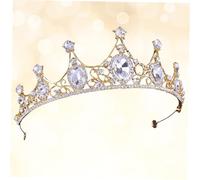 iplusmile Couronne Cristal Mariage Femme Bandeau Tête Doré Blanc Accessoire Fête Invitée