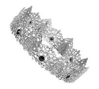 iplusmile Couronne Royale Masculine Vintage En Alliage Argenté, Taille Unique, Couronne Baroque Ornée De Pierres, Accessoire De Costume Homme Pour Mariage, Fête, Bal Et Anniversaire