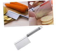 iplusmile Couteau Ondulé Acier Inoxydable pour Pommes de Terre et Légumes Coupe-frites Vague pour Tranches Waffle Manche Confortable et Rangement Pratique