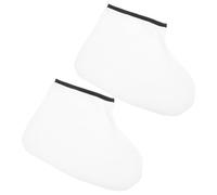 iplusmile Couvre-pieds en Coton Doux pour Spa de Paraffine, Paire Réutilisable Couleur Beige Clair Bord Noir, Masque Hydratant pour Soins Professionnels et Domestiques des Pieds, Soin