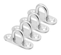 iplusmile Crochets de Plafond en Acier Inoxydable 80 MM Lot de 4 Crochets Robustes Vis Plaque Ovale Résistante à L'Humidité Suspendre de Hamac Plantes et Rangements Muraux Matériel de