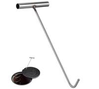 iplusmile Crochets En Acier Inoxydable 2Pcs LèVe-Plaque D'Égout 38 Pouces Crochet T Pour Porte Coulissante Et Caniveau Outil Multifonction Pour Usage Domestique Et Professionnel