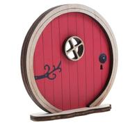 iplusmile décoration d'arbre Miniature fée du Jardin Porte de Conte de fées Pendentif Porte féerique Petite Maison Porte féerique pour Citrouille Ornements de Jardin Mini fenêtre Bois Rouge