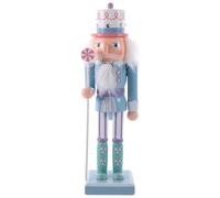 iplusmile Décoration de Noël Casse-Noisette Soldat en Bois 25 CM Bleu Ornement Traditionnel pour Maison Table et Ambiance Festive Figurine Décorative Noël Casse-Noisettes