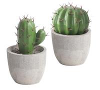 iplusmile Décoration de poterie décorative Faux Cactus en Pot 2Pcs Mini Vert en Ciment Pierre Plastique pour décoration de Magasin et Salon
