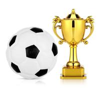 iplusmile Décorations de gâteau de football : mini trophée de football modèle de football pour décoration de fête sur le thème du sport, décoration de maison de poupée, cadeaux de fête, 1 lot