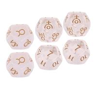iplusmile Dés de Divination du Tarot 6 Pièces, Dés Divinatoires Polyédriques en Résine 12 Faces, Lisses, Portables, pour Jeux et Bureau, Adultes et Garçon et Filles