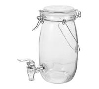 iplusmile Distributeur de Boisson Verre avec Robinet Abs Bonbonne Scellée pour Jus Conserve Fraîcheur et Usage Familial Pratique