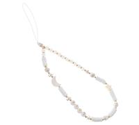 iplusmile Dragonne Perles Nacrées Blanches pour Téléphone en Argile Polymère Légère et Créative, pour Fixer Facilement sur Téléphone ou Coque Lors de Festivals