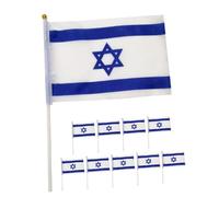 iplusmile Drapeau D'israël Portable 10 Pièces Décoration Nationale En Polyester 14x21cm Drapeaux De Festival Pour Extérieur Ornement De Fête Facile à Transporter Décoratif Et Résistant