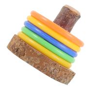 iplusmile Éducatif pour Oiseaux avec Anneaux Colorés Set Interactif Bois pour Perroquets Calopsittes Perruches et Cockatiels Jeu Entraînement Mental Couleur Aléatoire Couleur Aléatoire