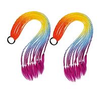 iplusmile Élastiques à Cheveux pour Queue de Cheval Tressée Colorée 2 Pièces, Longueur Longue, Bande Élastique Résistante en Fil Métallique, Accessoire Coiffure pour Filles et Cosplay