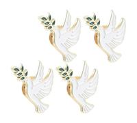 iplusmile Élégante en Alliage de Zinc de Paix Blanche, Décoration Vintage pour Paquet et Vêtements, Présent pour Femme, Lot de 4 Set de Set de Pièces