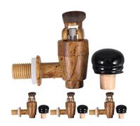 iplusmile Ensemble 8 Pièces Robinet de Remplacement Étanche et Bouchons en Liège Noir pour Fûts de Vin en Chêne Accessoires Compatibles Vins Rouges et Blancs Service Facile pour