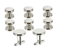 iplusmile Ensemble de 8 Boutons de Manchette Ronds pour Homme Style Français Classiques Solide Élégant Accessoire de Mode pour Chemises