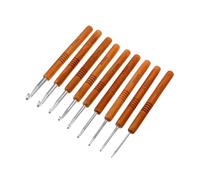 iplusmile Ensemble De 9 Aiguilles À Crochet Avec Manche En Bambou Et TêTe ArgentéE Kit De Crochets Pour Tricot Diy Accessoires Artisanat Pour Pulls Chapeaux