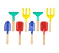 iplusmile Ensemble D'outils de Jardinage 8 Pièces en Acier et Bois pour Bêchage et Désherbage, Pelle, Râteau, Fourche pour Jardinage et Plantation Sol
