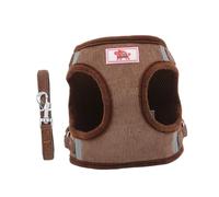 iplusmile Ensemble Harnais de Gilet de Chien est Harnais pour Chien Petit Laisse Dog Harness Harnais de Gilet pour Animaux de Compagnie Sangle de réfléchissante pour Chiot Coffee