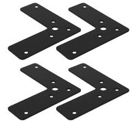 iplusmile Équerres de Fixation en Acier Inoxydable Noir 100X100Mm, 2Mm d'Épaisseur, Lot de 4, Supports Plats Robustes pour Assemblage de Meubles et Fixation d'Armoire