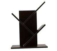 iplusmile Étagère d'arbre pour Vinyles 3 Niveaux Noir Noyer Rangement Bureau Support Album Organiseur De Bibliothèque Pratique pour Espace De Travail