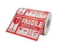 iplusmile Étiquette Fragile Autocollante Avertissement Transport avec Mention Handle With Care Adhésif pour Colis Boîte