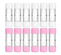 iplusmile Étui à Lentilles de Contact Rigide Lot de 12 Boîtes de Rangement Étanches pour Lentilles Rigides Perméables aux Gaz Format Compact Voyage Couleurs Rose et Blanc Accessoires