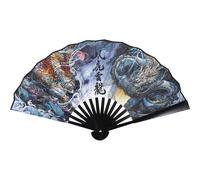 iplusmile Éventail Pliant Chinois Rétro en Soie, Décoratif pour Scène | 1 Pièce, Motif Dragon Brodé, Léger et Facile à Tenir, pour Décoration Maison et Accessoires de Théâtre