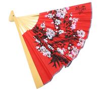 iplusmile Éventail Pliant Mural Rouge 05X09 M en Papier et Bois Ventilateur Portable Pliable Chinois Décoratif pour Salon Mariage et Séance Photo Éventail Peint Traditionnel Chinois