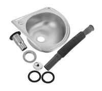 iplusmile Évier Simple en Acier Inoxydable Petit Lavabo D’Angle pour Camping-Car Multifonctionnel Espace Optimisé Usage La Cuisine Camping Saison Estivale