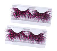 iplusmile Faux Cils de Soirée de Luxe Faits Main en Plumage Blanches, Confortables à Porter, 2 Paires pour Costume Halloween Chic et Élégant