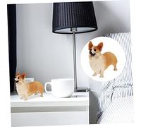 iplusmile Figurine Corgi Modèle Décorative Ornement Animal de Compagnie Réaliste pour Bureau et Maison Corgi Miniature Surface Délicate et Texture Décoration Intérieure Compacte