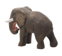 iplusmile Figurine D'éléphant en Bois Sculpté Artisanal, Statuette Décorative en Bois Naturel, Décoration Intérieure Bureau Et Chambre, Ornement Éléphant Élégant