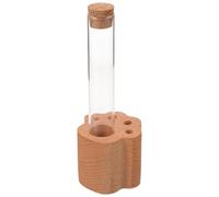 iplusmile Flacon de Conservation des Poils d'animaux en Verre avec Couvercle et Base en Bois, Boîte Souvenir pour Poils de Chat à Exposer Toute Pièce
