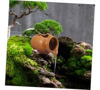 iplusmile Fontaine Céramique Artisanale avec Cascade Décorative pour Jardin Intérieur Et Extérieur Distributeur Eau Circulante Adapté Aquarium Et Bassin Vase Écologique Traditionnel