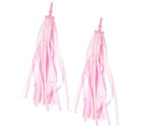 iplusmile Franges Guidon Vélo et Trottinette pour Garçon Fille Accessoires Décoratifs Durables et Résistants Pompons Étincelants pour Vélo Tricycle et Scooter Rose et Perles