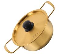 iplusmile Grande Casserole en Acier Inoxydable avec Couvercle et Poignées, pour Nouilles Instantanées et Soupes, Facile à Utiliser pour Repas en Plein Air ou Terrasse