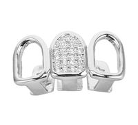 iplusmile Grills Dentaires Hip-hop En Zircone Argentés, Bijoux Dentaires Pour Hommes Et Femmes, Accessoires Rappeur Pour Dents Inférieures, Design Ajouré Contemporain