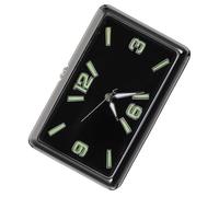 iplusmile Horloge Analogique De Voiture Carrée Noire Fluorescente, Petit Modèle Décoratif pour Tableau De Bord, Batterie Intégrée, Usage Voiture Et Bureau, Design Compact Et Pratique