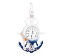 iplusmile Horloge Murale Ancre de Bateau et Plastique Style Méditerranéen Décorative avec Design Bateau et Étoile pour Salon et Chambre