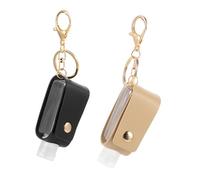 iplusmile Housse De Bouteille En Pu Bouteille Porte-clés 2 Pcs Rechargeable Anti-fuite Pour Parfum Savonnette Huiles Essentielles