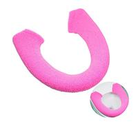 iplusmile Housse Siège Toilette Rembourrée Peluche avec Bouton Coussin Chaud pour Siège Toilette Confortable et Facile à Installer Protection Lhumidité pour Salle de Bain WC Couleur Rose