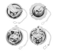 iplusmile Infuseur à Thé en Acier Inoxydable 4 Sets avec Passoire Fine, Design Mignon Oiseau et Ananas, Filtre Pratique et Résistant, pour Amis et Personnes Âgées